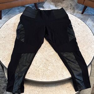 Eloquii Black Leggings with Textured Panels